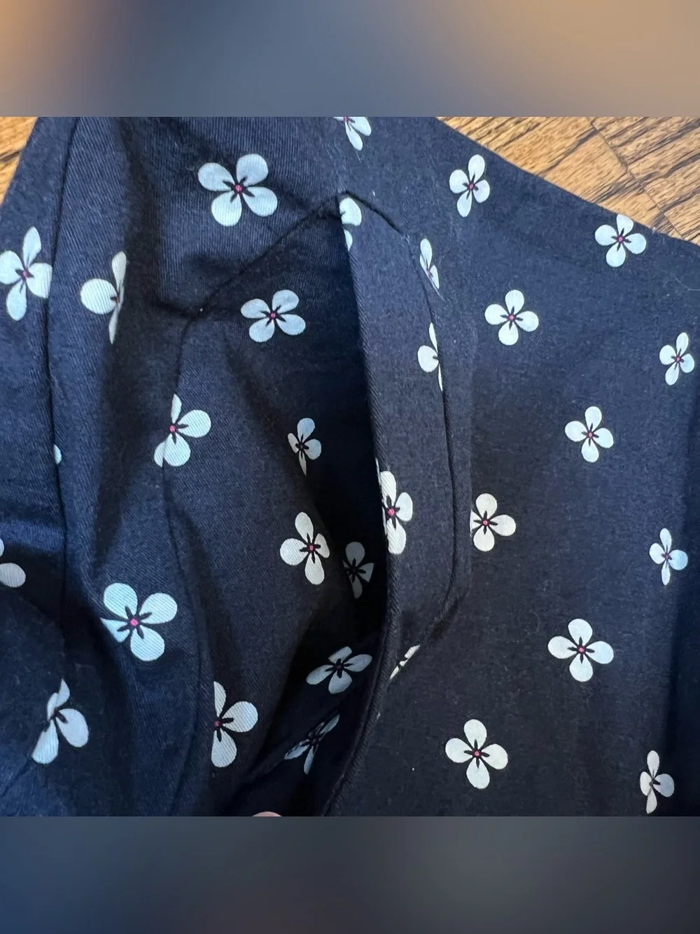 Ann Taylor Womens Size 10 Navy Daisy Flower Straight Skirt Knee Length Work Twee